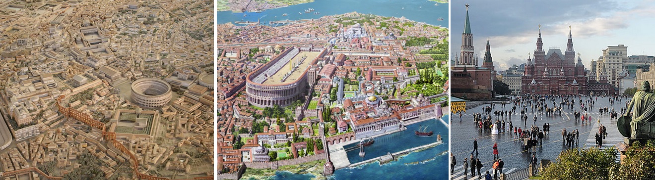 Three Romes: Ancient Rome, Constantinople, and Moscow